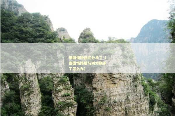 泰国情降做完分手了（泰国情降后与对方联系了怎么办）