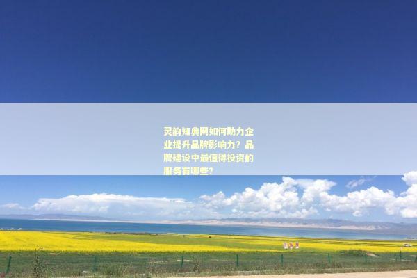 灵韵知典网如何助力企业提升品牌影响力？品牌建设中最值得投资的服务有哪些？
