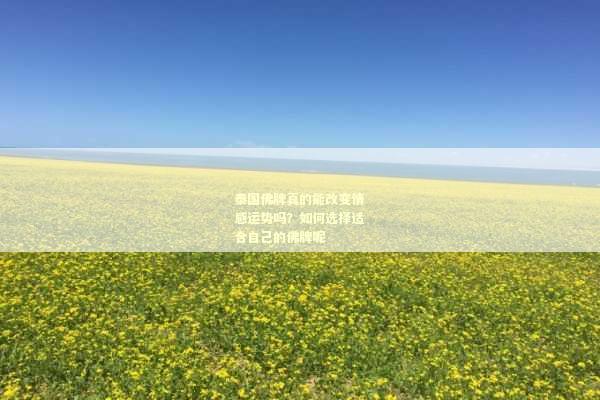 泰国佛牌真的能改变情感运势吗？如何选择适合自己的佛牌呢